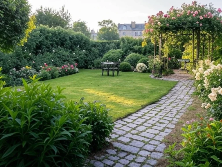 Jardin propre et bien rangé, avec toutes les surfaces dégagées et les plantes en bonne santé - Paysagisme et entretien jardin à Rennes (35)
